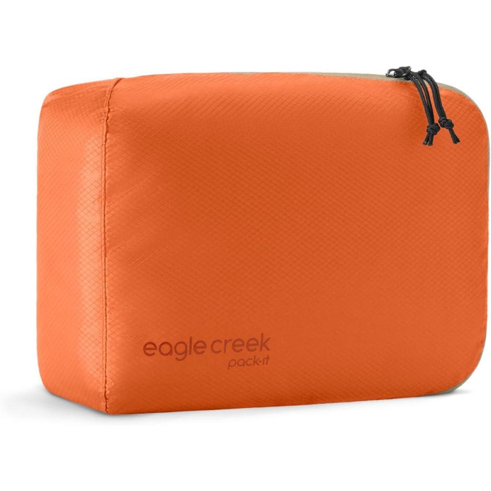 imageEagle Creek PackIt Isolate Cube Lightweight Clothes Packing Cube for Maximizing Luggage Space Angled Zippered Opening Convenient Top Handle WaterResistant Small MandarinMandarin