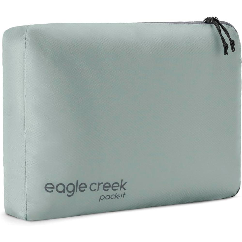 imageEagle Creek PackIt Isolate Cube Lightweight Clothes Packing Cube for Maximizing Luggage Space Angled Zippered Opening Convenient Top Handle WaterResistant Medium Blue DawnStorm Grey