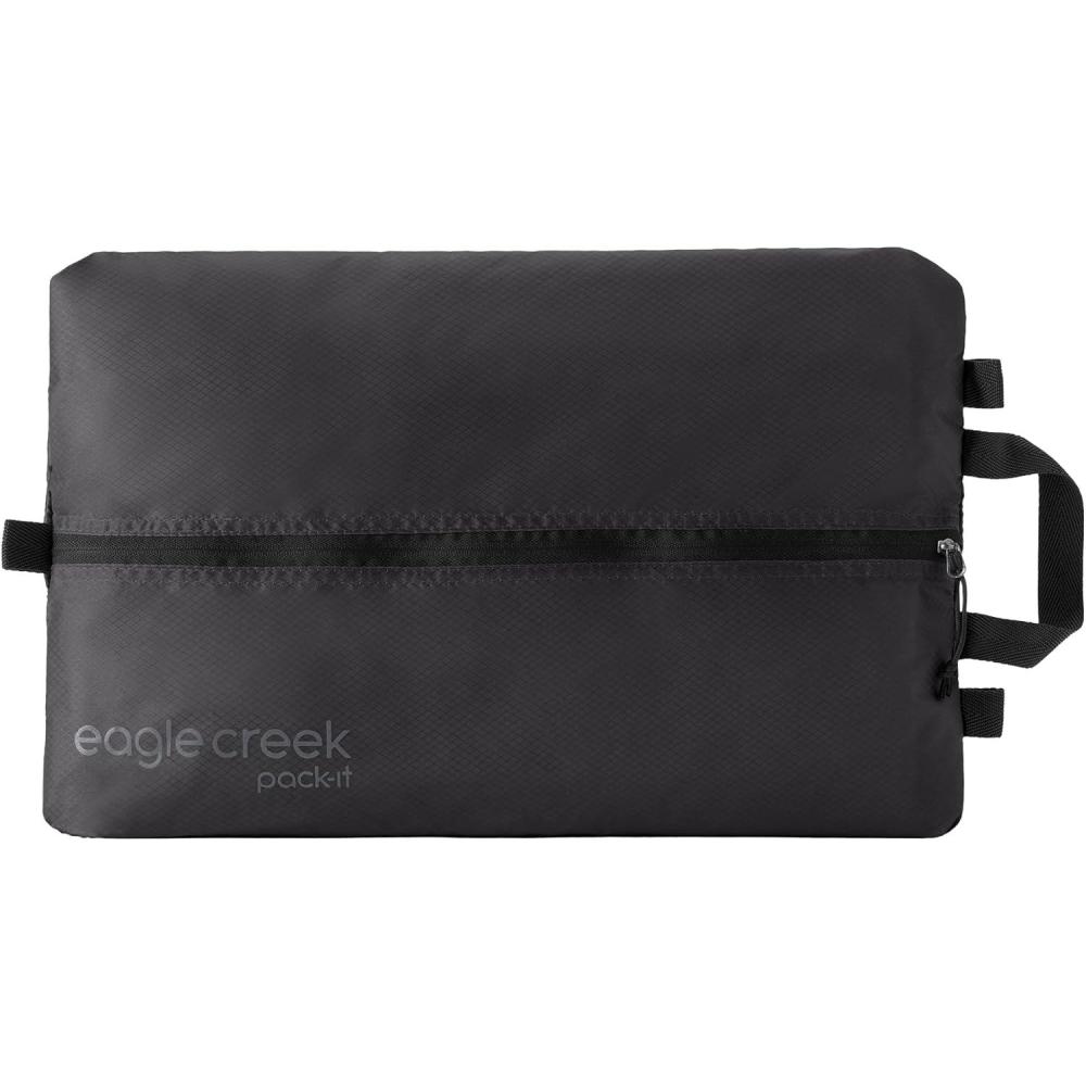 imageEagle Creek PackIt Isolate Shoe Sack Breathable Shoe Sack for Travel Lightweight ampamp Portable Washable WaterResistant EasyGrab Zipper Top Handle Black