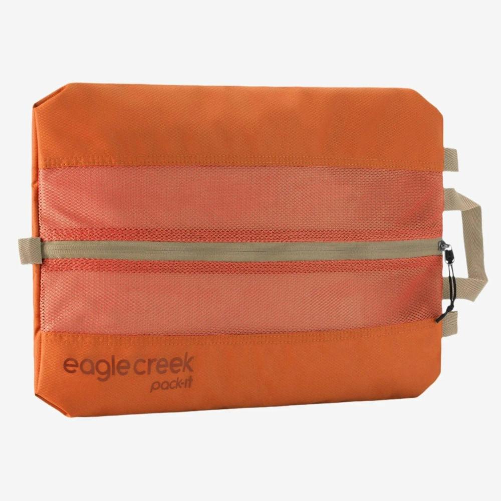 imageEagle Creek PackIt Isolate Shoe Sack Shoe Bags for Travel with Durable Breathable EasyView Mesh Top QuickGrab Handle ampamp OutofBag Attachment Roots and Shoots Duck Green Isolate NewMandarin