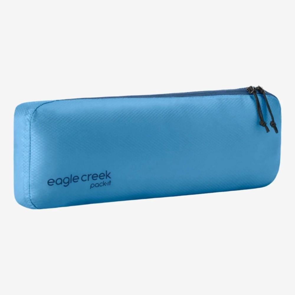 imageEagle Creek PackIt Isolate Slim Cube Compact Travel Organizer for Versatile Packing of Small Items Angled Zipper Opening EcoFriendly Convenient Top Handle Medium MandarinBlue