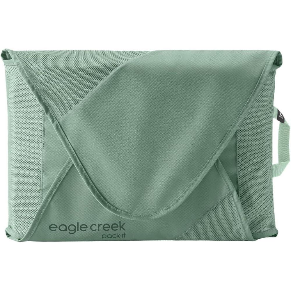 imageEagle Creek PackIt Original Garment Folder Travel Garment Bag with Compression Wings to Maximize Luggage Space Convenient Top Handle Quick Drying Material Willow Green LargeGreen