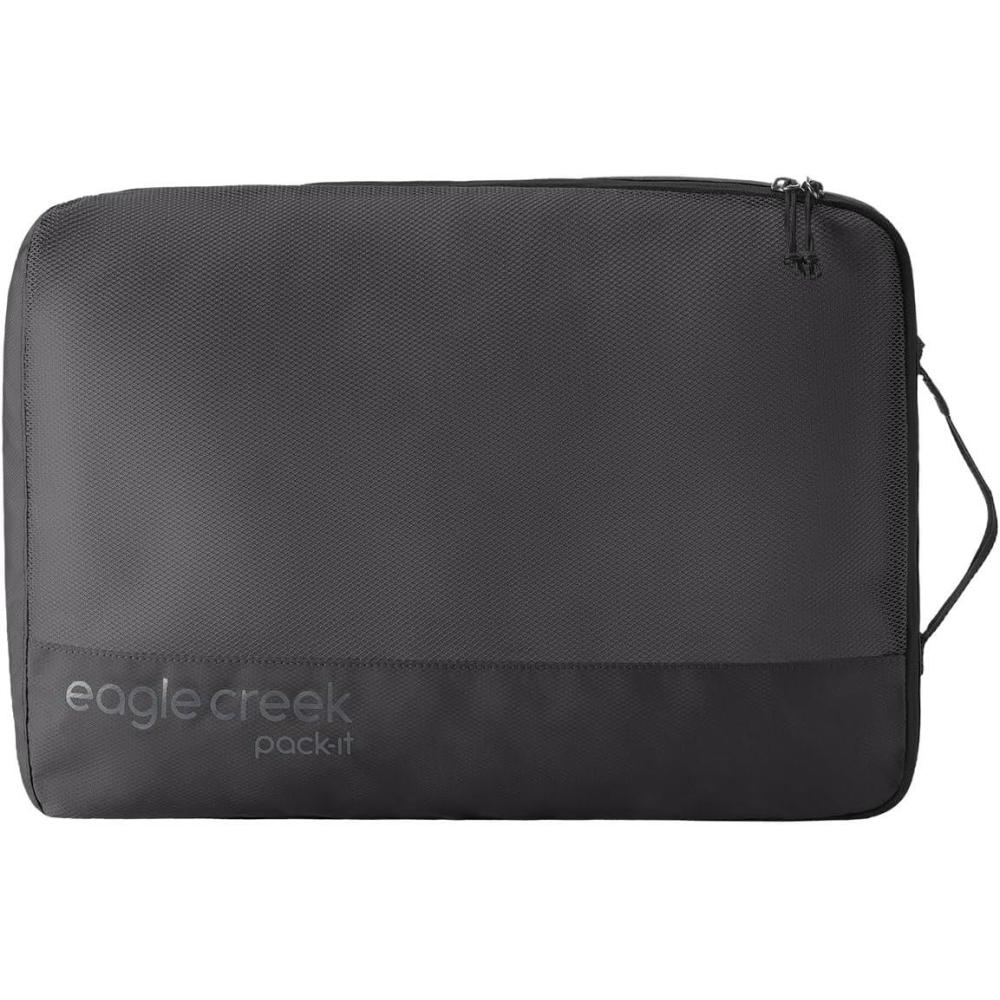imageEagle Creek PackIt Reveal Cube Lightweight Packing Cubes for Optimizing Luggage Space Easy to Carry Mesh Fabric WaterResistant Easy Grab Zipper Large Storm GreyBlack
