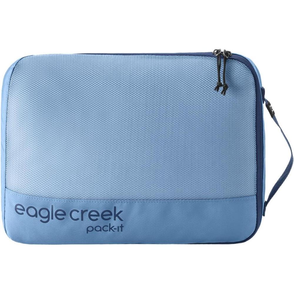 imageEagle Creek PackIt Reveal Cube Lightweight Packing Cubes for Optimizing Luggage Space Easy to Carry Translucent Fabric WaterResistant Easy Grab Zipper Medium Blue DawnBlue Dawn Reveal New