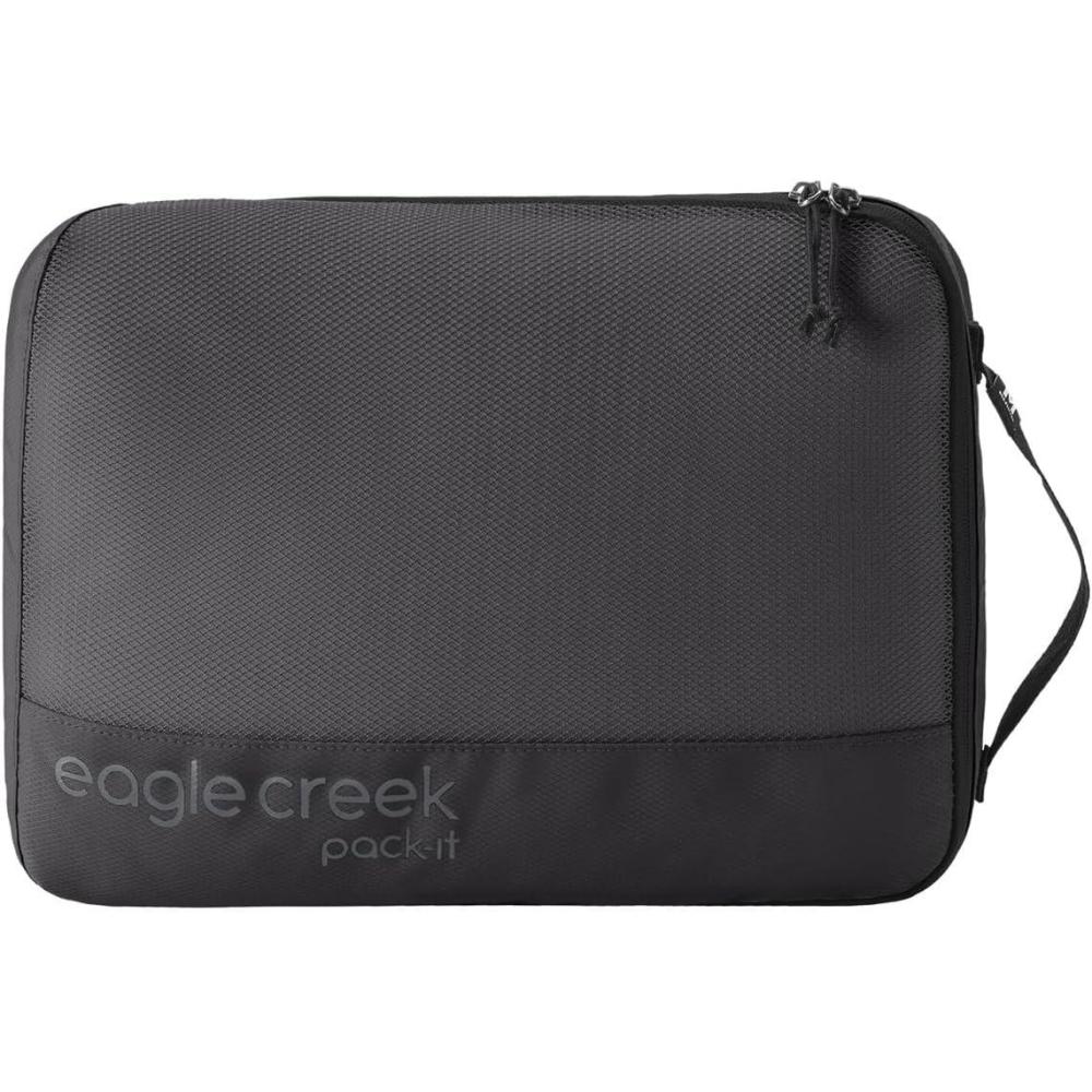 imageEagle Creek PackIt Reveal Cube Lightweight Packing Cubes for Optimizing Luggage Space Easy to Carry Translucent Fabric WaterResistant Easy Grab Zipper Medium Blue DawnBlack