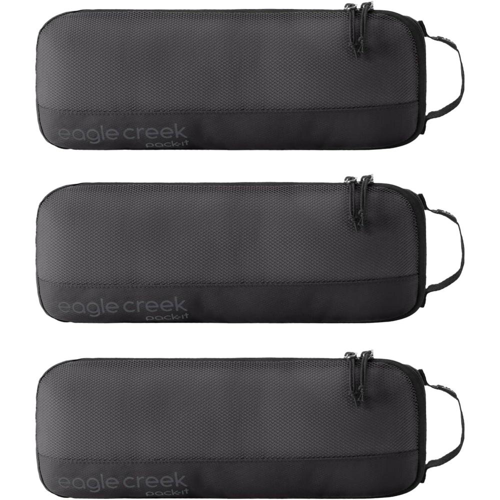 imageEagle Creek PackIt Reveal Slim Cube MMM Set Minimalist Compact Travel Organizer for Hair Styling Tools Belts ampamp Small Items Travel Accessories MandarinBlack