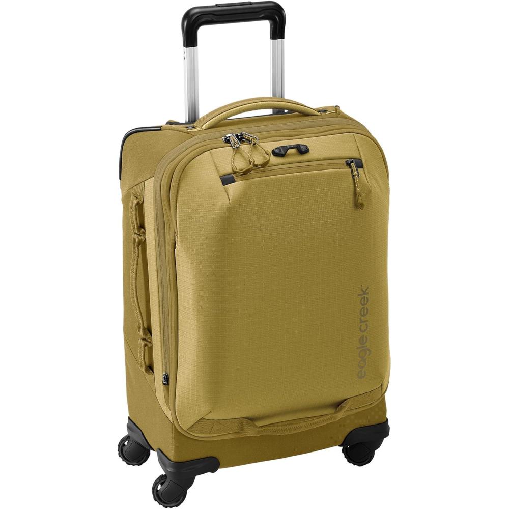 imageeagle creek Expanse 4Wheel 215quot International CarryOn Luggage FourWheel CarryOn Luggage for Easy Travel Lockable Zippers Expandable Main Compartment Telescoping Handles Pilot BlueGold