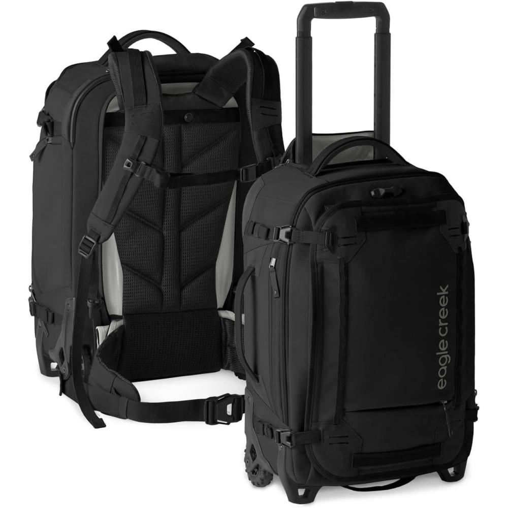 imageeagle creek Gear Warrior XE 2Wheel Convertible CarryOn Luggage for Travel Essentials  Heavy Duty Wheels  Lockable Zippers  Interior Laptop Sleeve  Black  2175Black