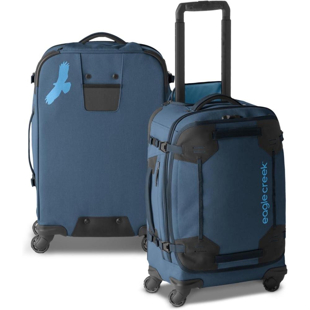 imageeagle creek Gear Warrior XE 4Wheel CarryOn Luggage for Travel Essentials  Smooth Rolling Wheels  Lockable Zippers  Interior Laptop Sleeve  Black  2174Blue