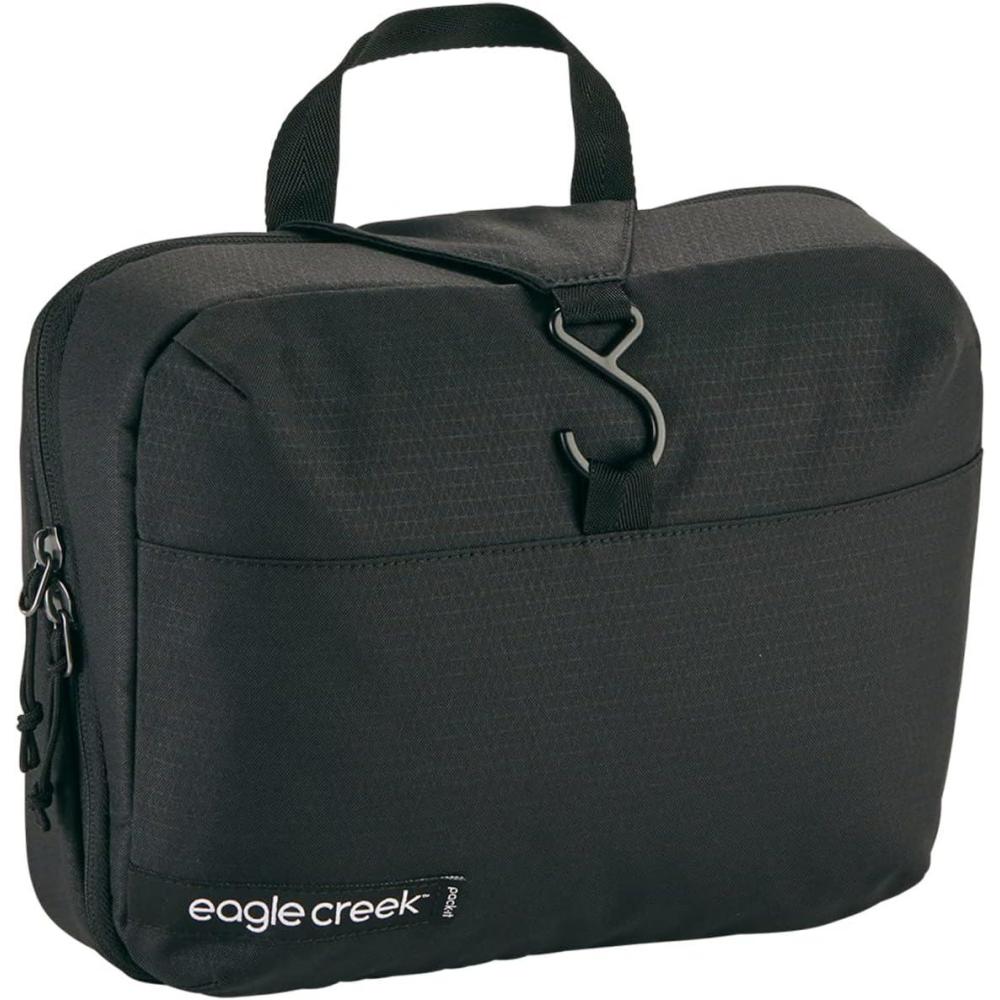 imageeagle creek PackIt Reveal Hanging Toiletry Kit Lies Flat or Hangs with Hanging Hook and Tons of Pockets WaterResistant Az BlueGrey One SizeBlack