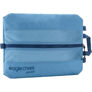 Eagle Creek Pack-It Isolate Shoe Sack – Shoe Bags for Travel with Durable, Breathable Easy-View Mesh Top, Quick-Grab Handle, & Out-of-Bag Attachment Roots and Shoots: Duck Green – Isolate (New)(Blue Dawn – Reveal (New))