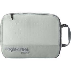Eagle Creek Pack-It Reveal Clean/Dirty Cube M – Water-Resistant Dual Compartment Packing Cube With Internal Divider for Clean & Dirty Clothes – Travel Essentials – Mandarin(Storm Grey)