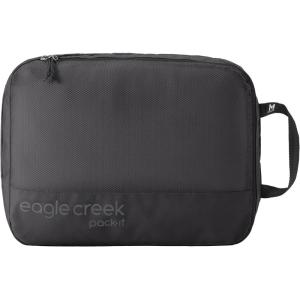 Eagle Creek Pack-It Reveal Clean/Dirty Cube M – Water-Resistant Dual Compartment Packing Cube With Internal Divider for Clean & Dirty Clothes – Travel Essentials – Mandarin(Black – Reveal (New))