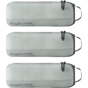 Eagle Creek Pack-It Reveal Slim Cube M/M/M Set – Minimalist Compact Travel Organizer for Hair Styling Tools, Belts & Small Items – Travel Accessories – Mandarin(Grey)