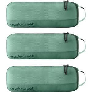 Eagle Creek Pack-It Reveal Slim Cube M/M/M Set – Minimalist Compact Travel Organizer for Hair Styling Tools, Belts & Small Items – Travel Accessories – Mandarin(Willow Green)