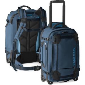 eagle creek Gear Warrior XE 2-Wheel Convertible Carry-On Luggage for Travel Essentials – Heavy Duty Wheels – Lockable Zippers – Interior Laptop Sleeve – Black – 21.75”(Blue Jay)