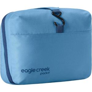 eagle creek Pack-It Hanging Toiletry Kit – Dual Compartment Toiletry Kit for Keeping Small Items Organized – Water Resistant – Top Grab Handle – Zipper Pouch – Black(Blue Dawn)