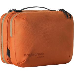 eagle creek Pack-It Trifold Toiletry Kit – Kit Toiletry Organizer with Padded Interior, Durable Hanging Hook & Large Compartments – Water Resistant & Washable – Mandarin(Mandarin)