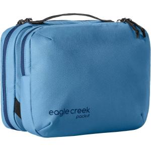 eagle creek Pack-It Trifold Toiletry Kit – Kit Toiletry Organizer with Padded Interior, Durable Hanging Hook & Large Compartments – Water Resistant & Washable – Mandarin(Blue)