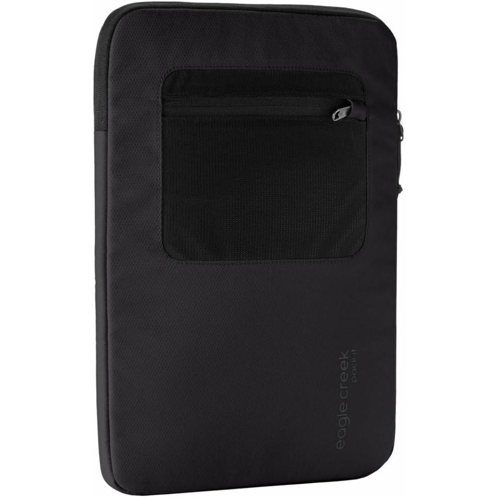 imageEagle Creek PackIt ETools Laptop Sleeve for Protecting Tech External Zippered Mesh Pocket Impact Resistant Soft Fleece Lining Easy Carry Attachment Loops Storm Grey 14Black