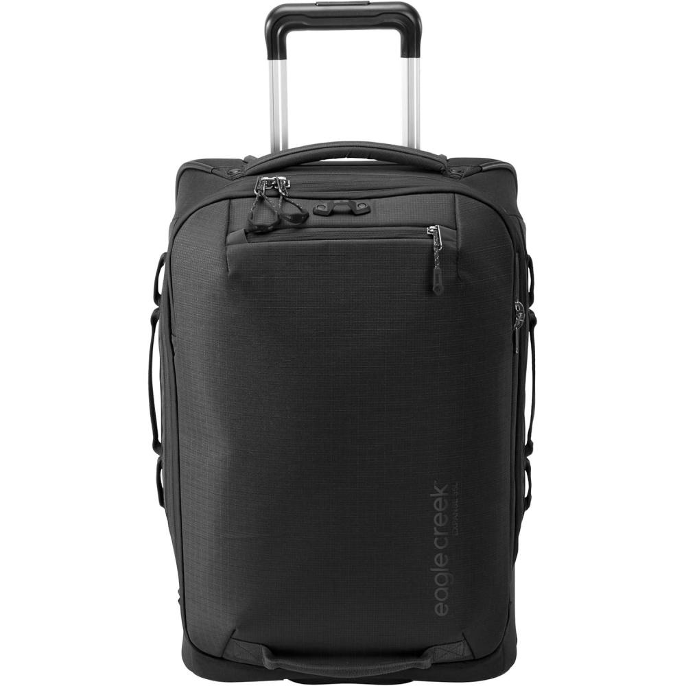 imageeagle creek Expanse Carry On Suitcase with Wheels Telescoping Handle Lockable Zippers Expandable Main Compartment Internal OrganizationCompression Black New  35L215quot